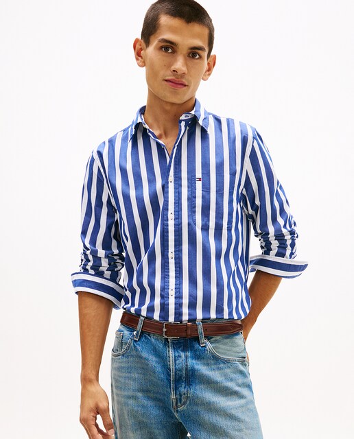 Camisa de caballero estampada de popelín