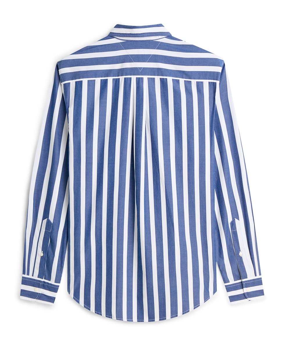 Camisa Estampada de Popelina Azul-5