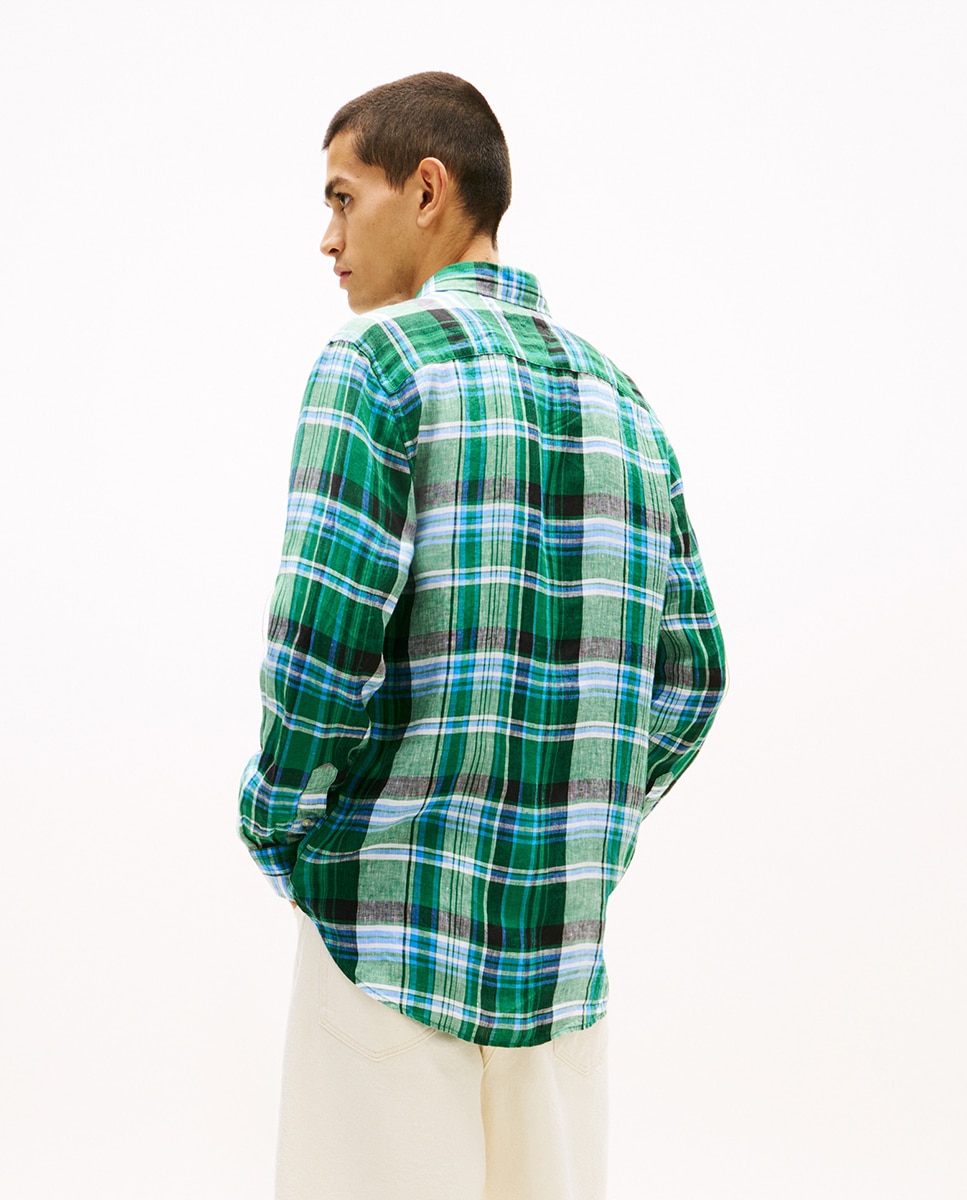 Camisa de Linho Estampada com Manga Comprida Multicolor-2