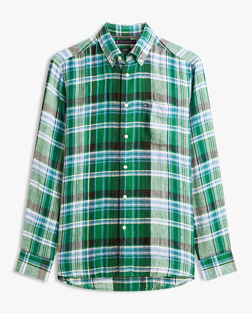 Camisa de Linho Estampada com Manga Comprida Multicolor-3