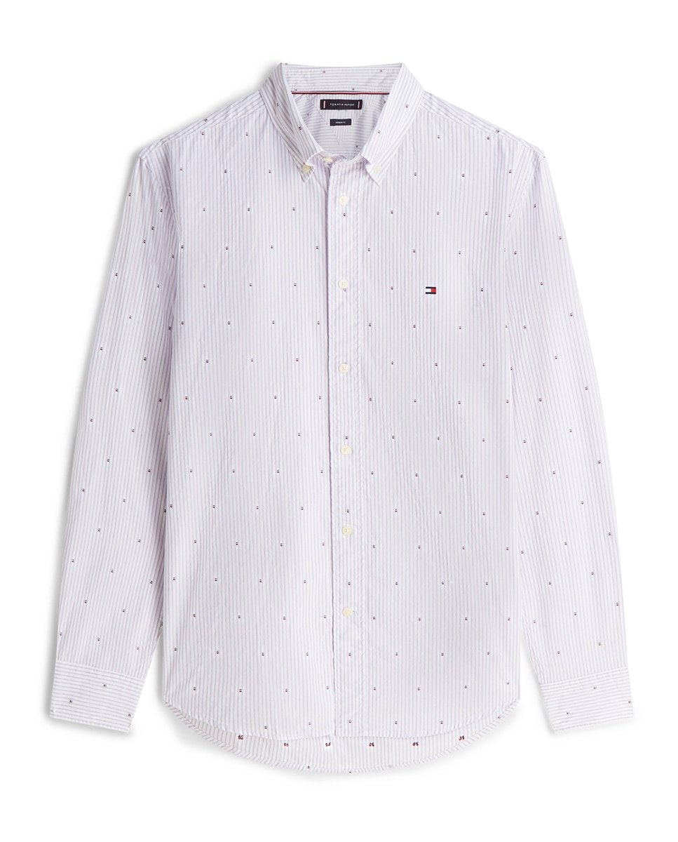 Camisa Estampada de Popelina com Manga Comprida Multicolor-1