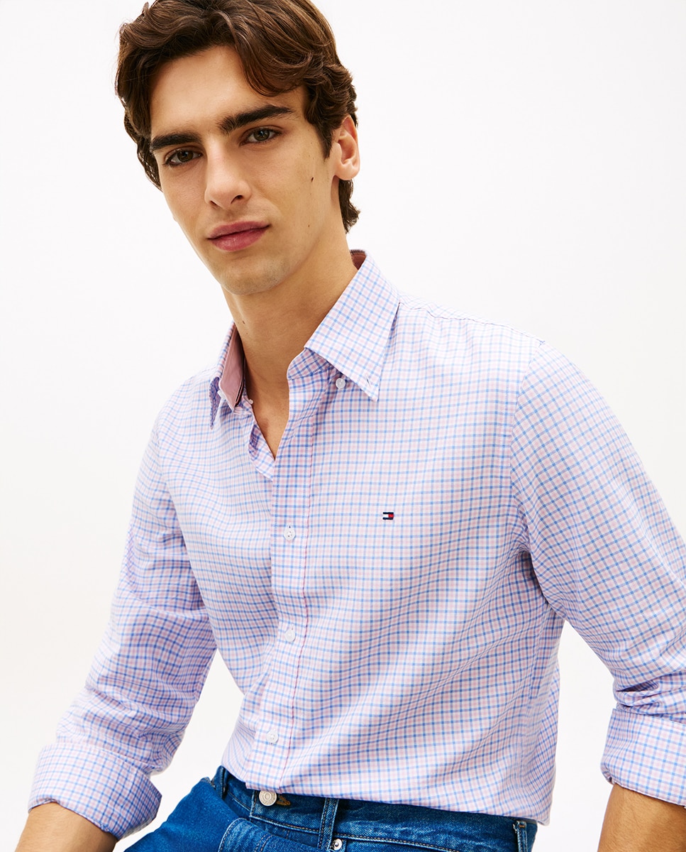 Camisa Oxford Estampada com Manga Comprida Multicolor-3