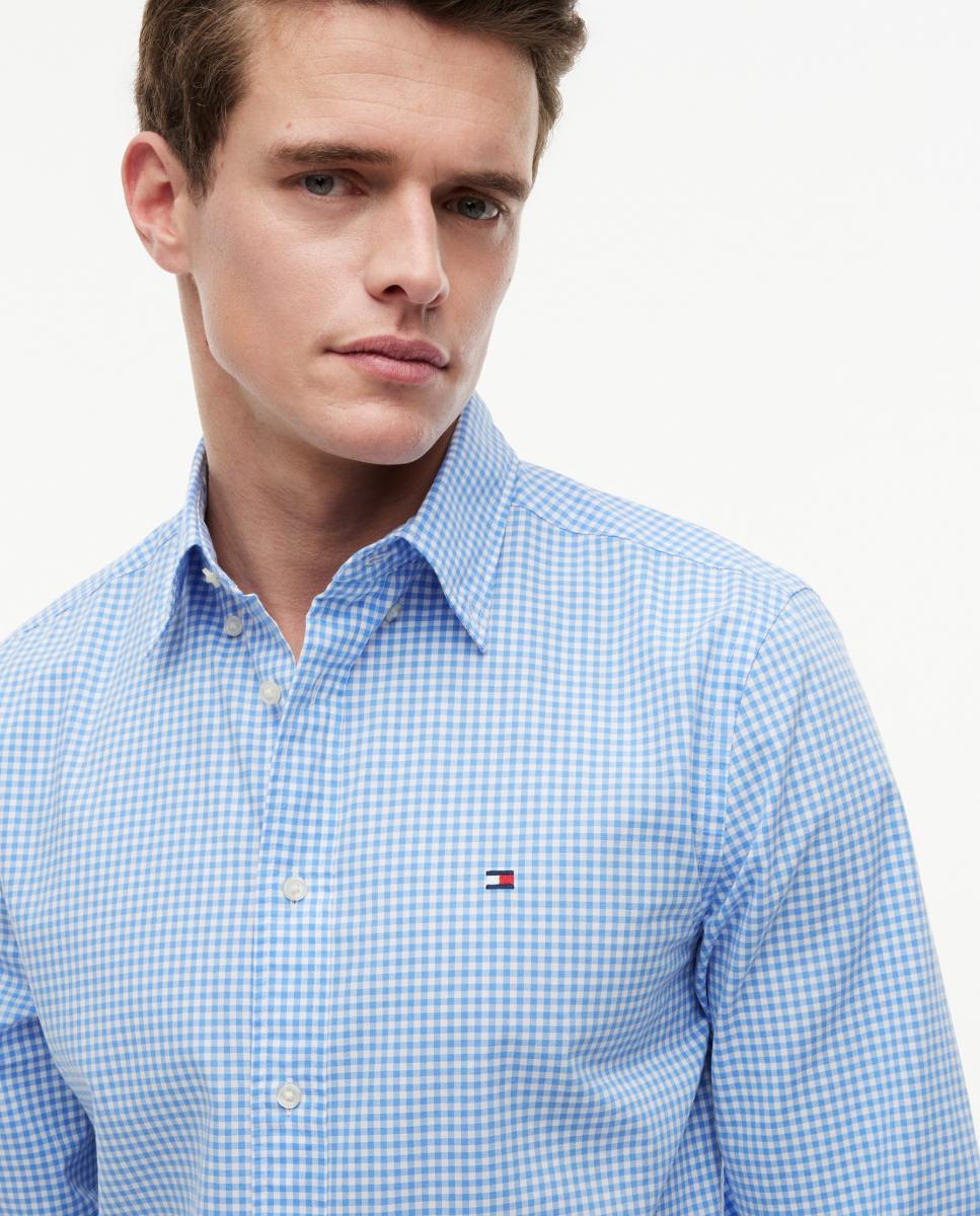 Camisa de Popelina com Estampado Azul-celeste-3