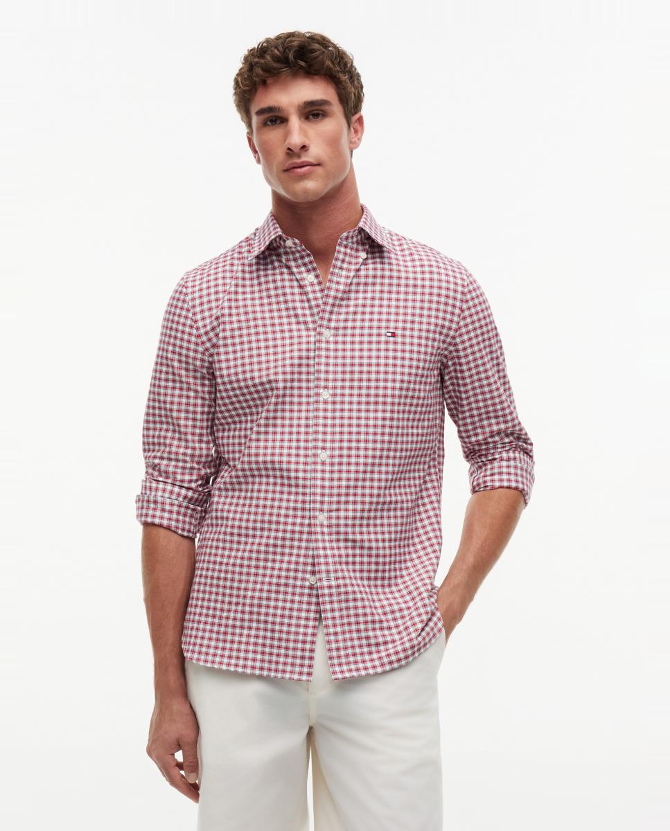 Camisa de Popelina com Estampado Vermelho-1