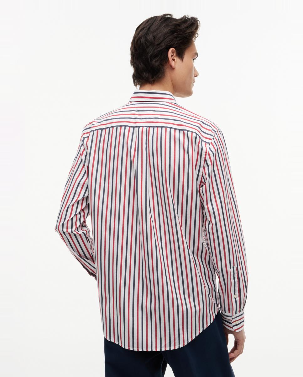 Camisa de Popelina com Estampado Vermelho-2