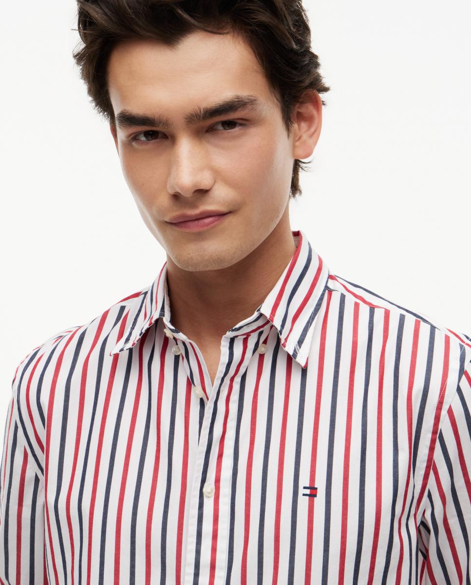 Camisa de Popelina com Estampado Vermelho-3