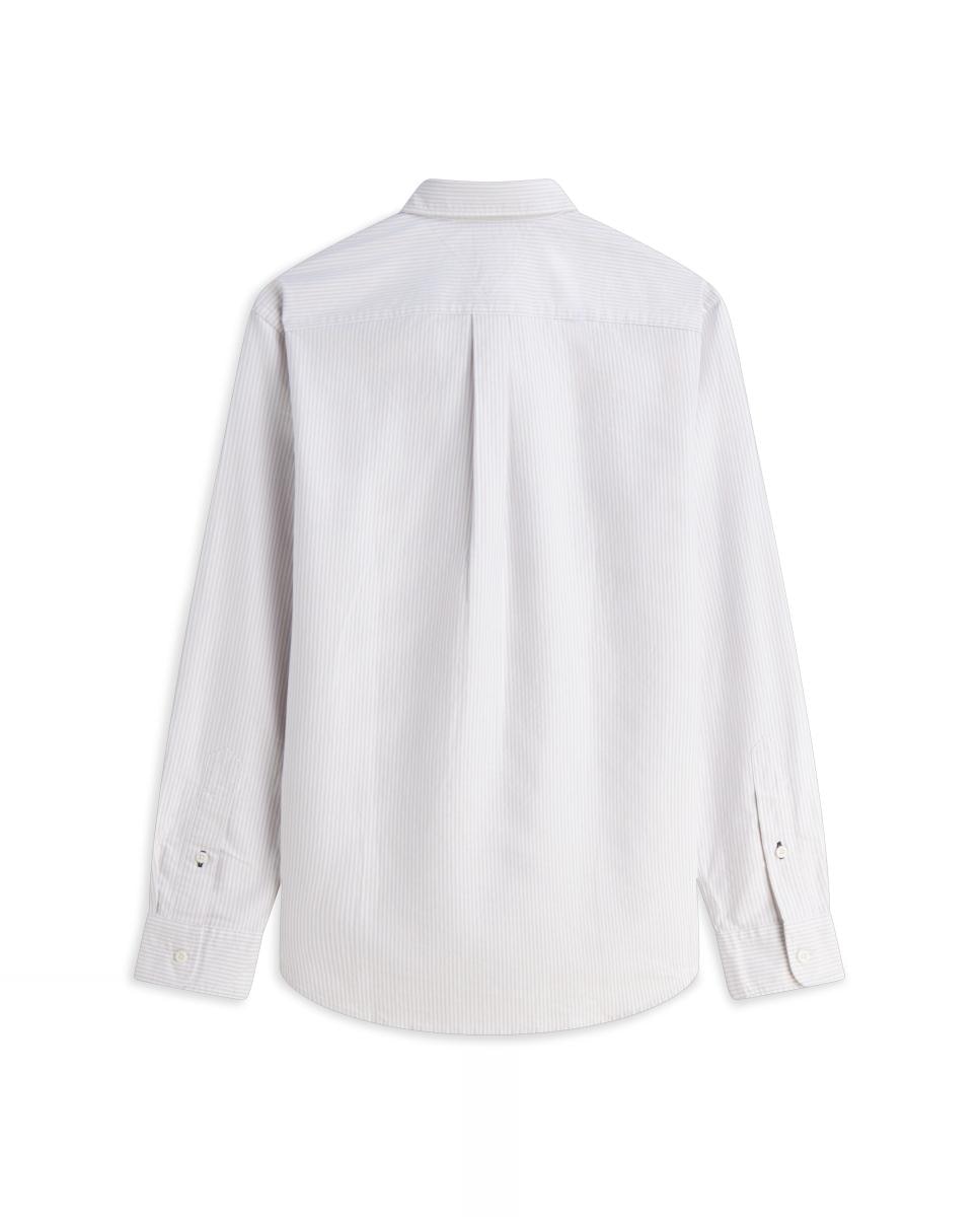 Camisa Oxford com Estampado Bege-5