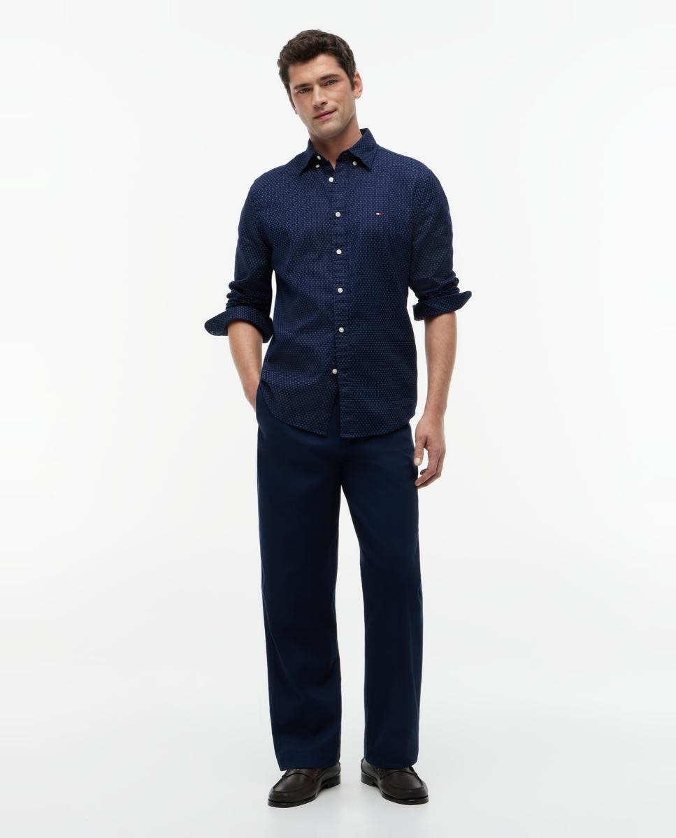 Camisa de caballero en popelín estampado - Tommy Hilfiger - Azul marino Azul marino-8