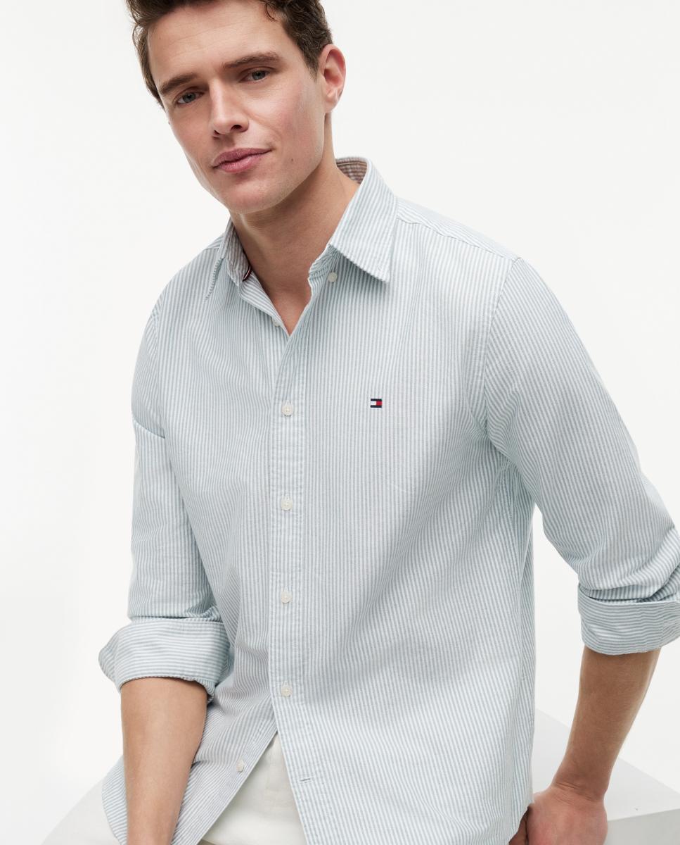 Camisa Oxford com Estampado Verde-3