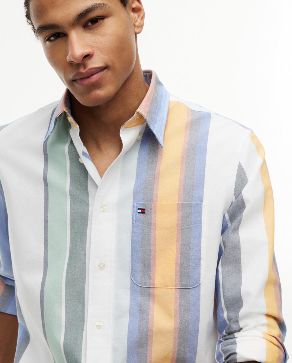 Camisa Oxford com Estampado Multicolor-3