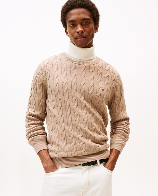 Tommy Hilfiger — Jersey de hombre estampado de ochos con cuello redondo