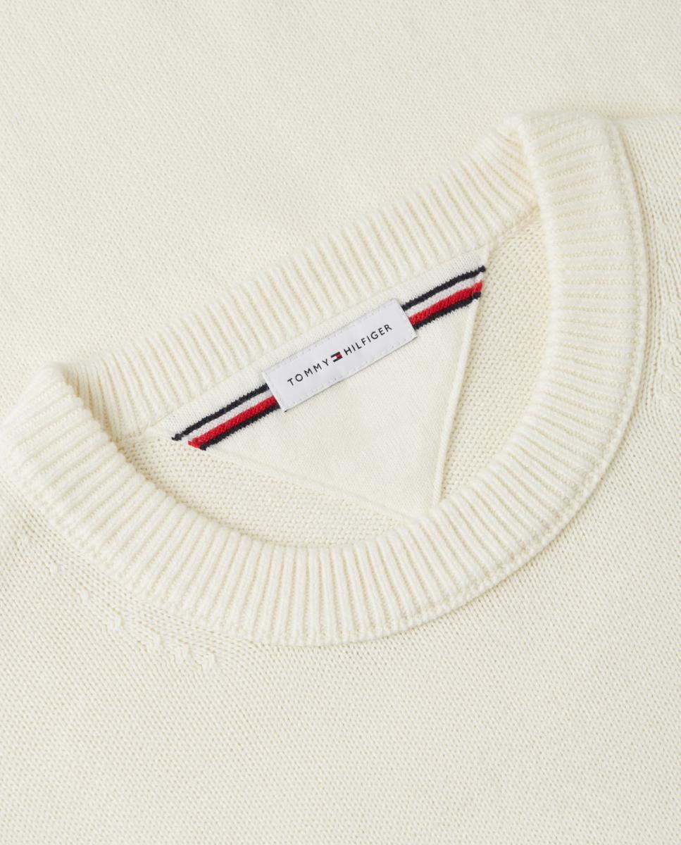 Camisola de Malha de Algodão com Bandeira XL Bordada Branco-marfim-6