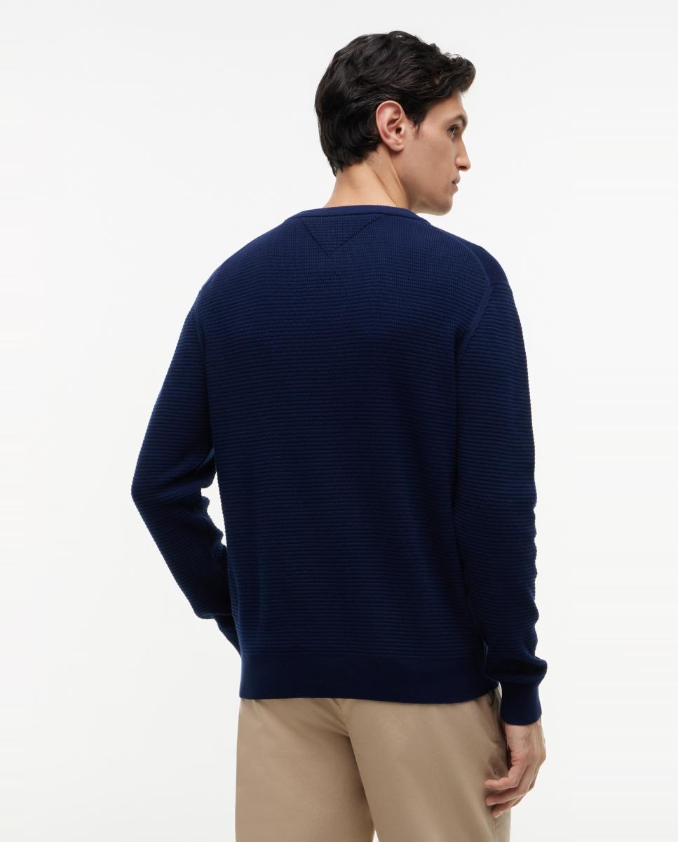 Jerséi de caballero en estructura manga larga - Tommy Hilfiger - Azul marino Azul marino-2