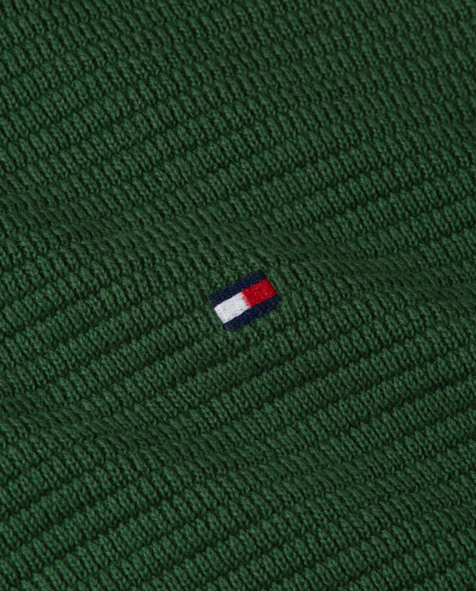 Imagen 6 de Jerséi liso de caballero en estructura con media cremallera - Tommy Hilfiger - Verde oscuro Verde oscuro