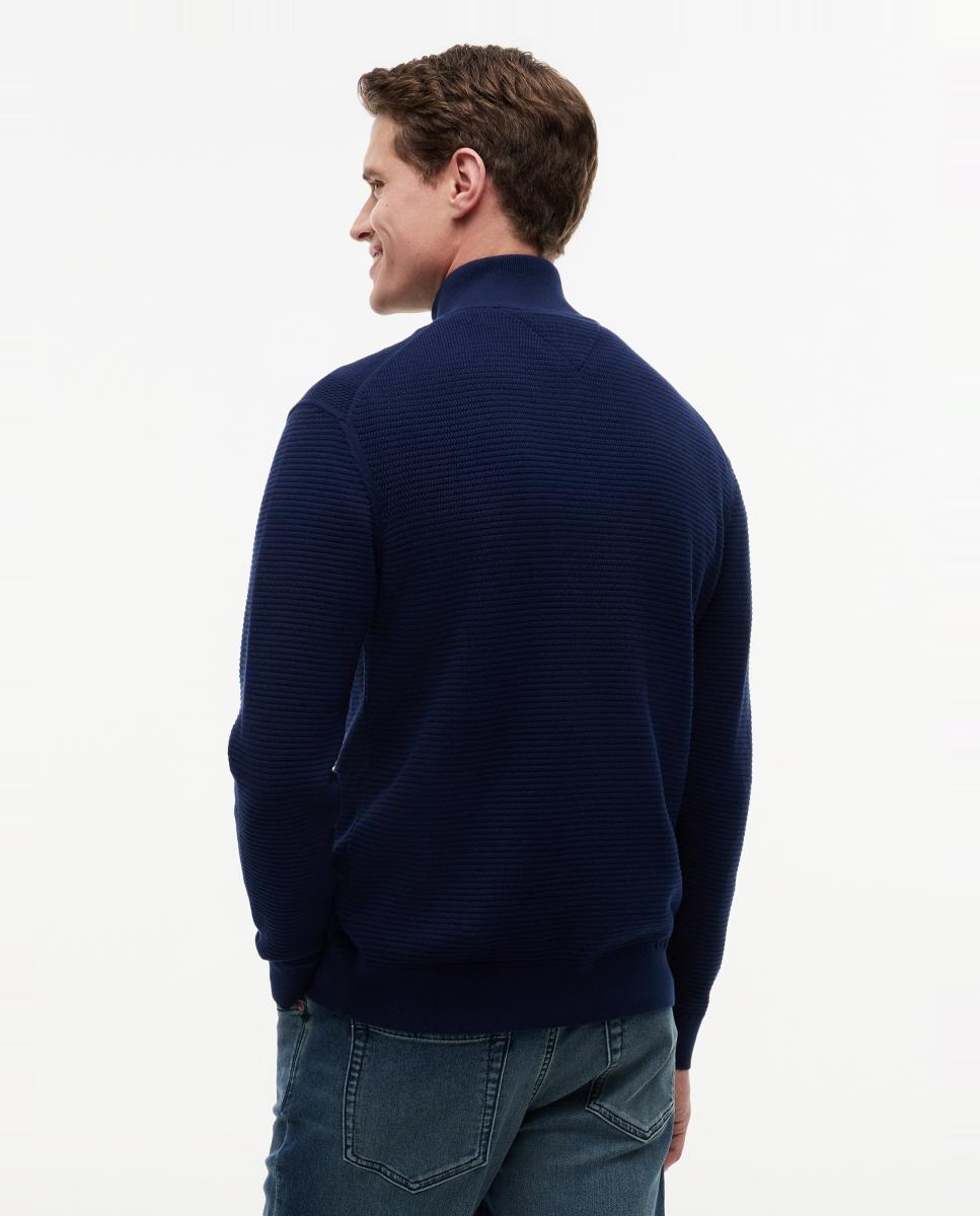 Imagen 3 de Jerséi liso de caballero en estructura con media cremallera - Tommy Hilfiger - Azul marino Azul marino