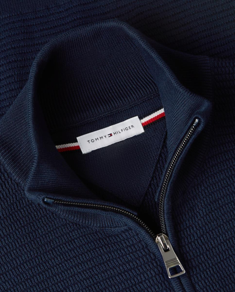 Imagen 4 de Jerséi liso de caballero en estructura con media cremallera - Tommy Hilfiger - Azul marino Azul marino