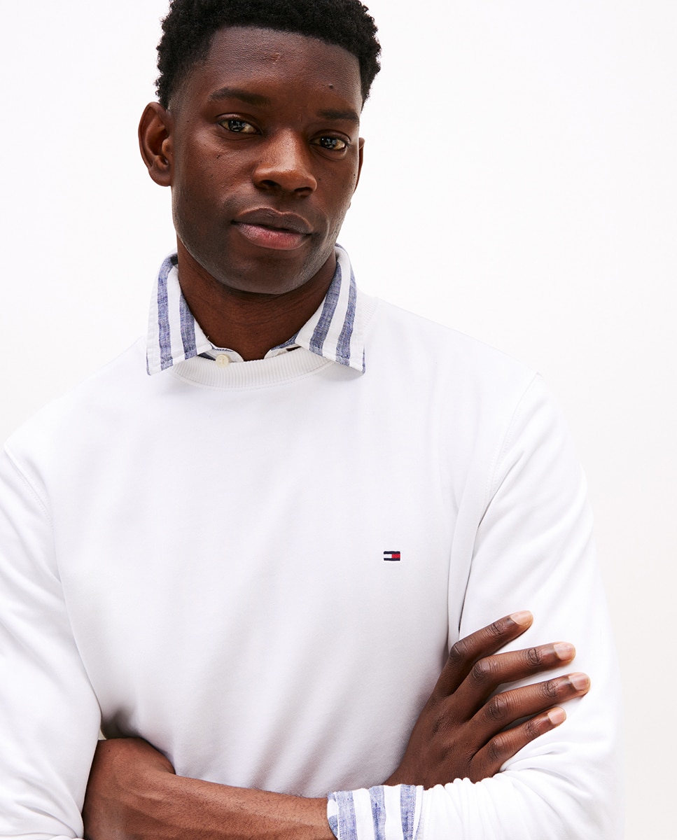 Sudadera de hombre essential sin capucha - Tommy Hilfiger - Blanco Blanco-3
