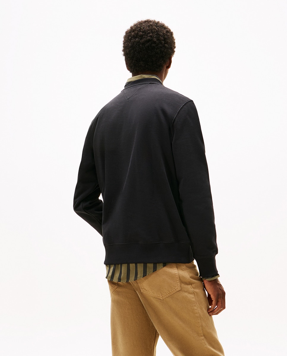 Sudadera de caballero sin capucha y sin cremallera - Tommy Hilfiger - Negro Negro-2
