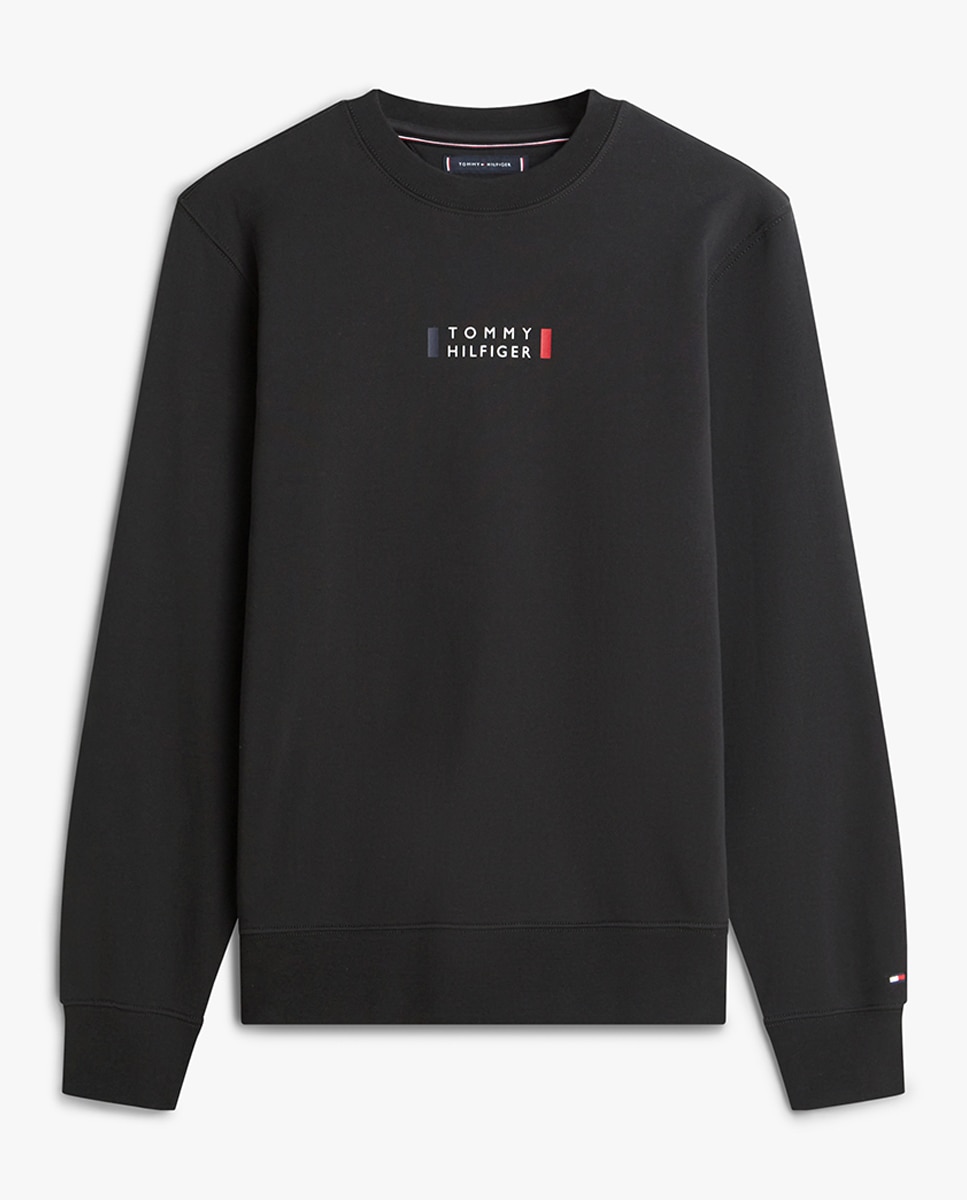 Sudadera de caballero sin capucha y sin cremallera - Tommy Hilfiger - Negro Negro-4