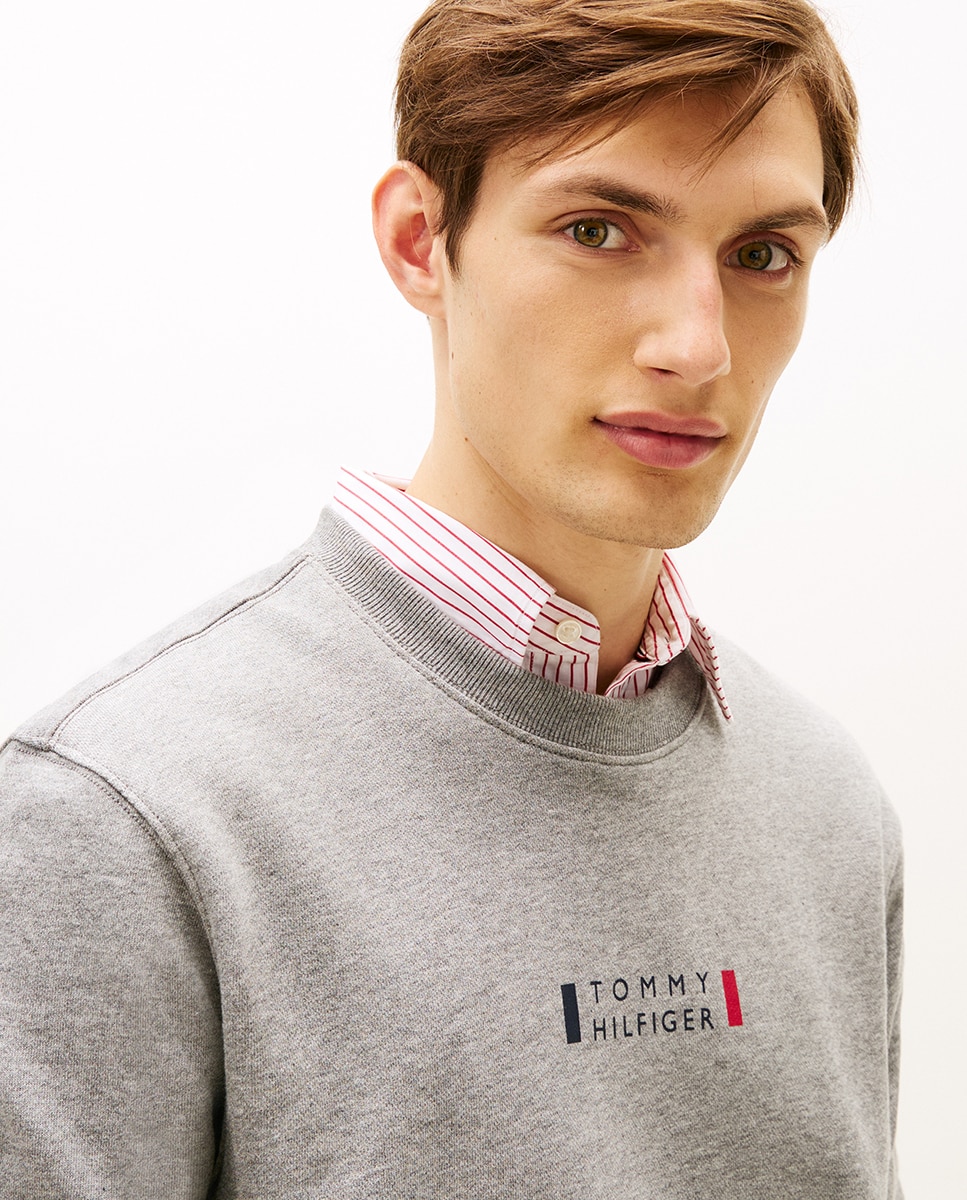 Sweatshirt sem Capuz nem Fecho de Correr Cinzento-3
