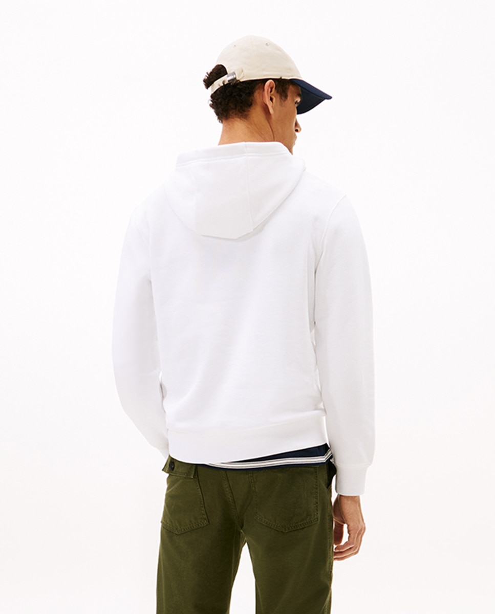 Sweatshirt com Capuz e sem Fecho de Correr Branco-2