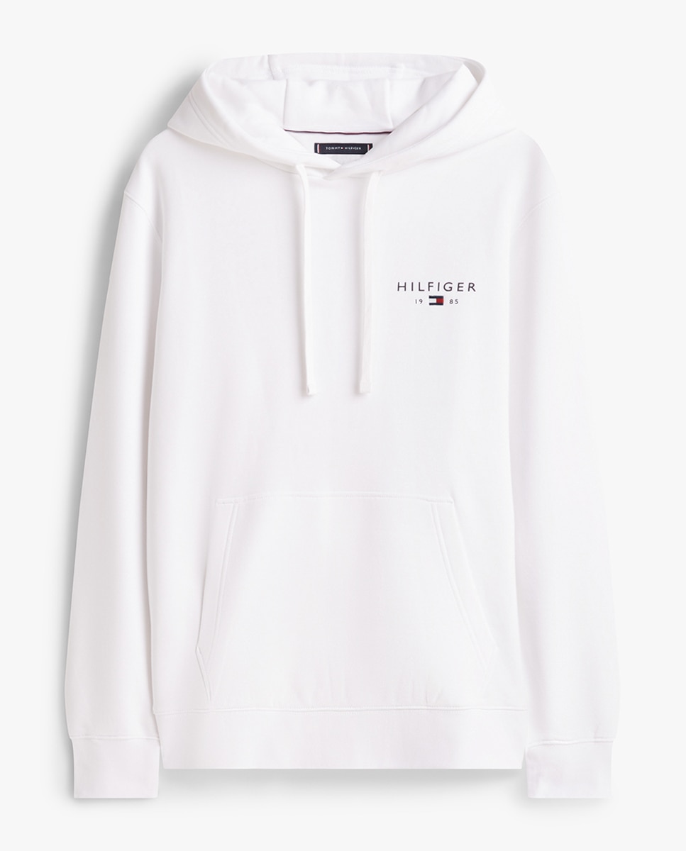 Sweatshirt com Capuz e sem Fecho de Correr Branco-4