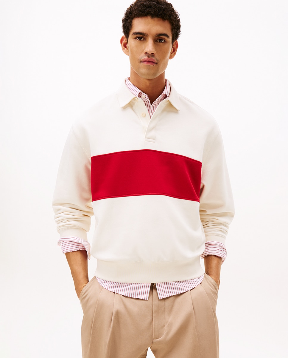 Imagem 0 de Sweatshirt Tipo Polo Estampada