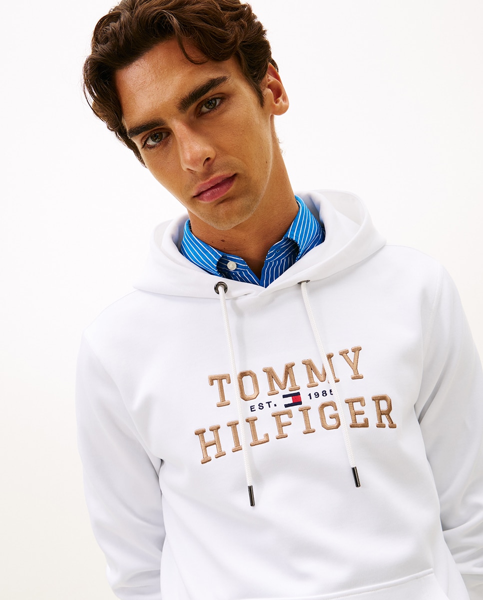 Sudadera de caballero con capucha sin cremallera - Tommy Hilfiger - Blanco Blanco-3