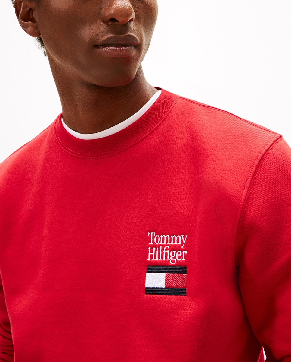 Sweatshirt sem Capuz nem Fecho de Correr Vermelho-3
