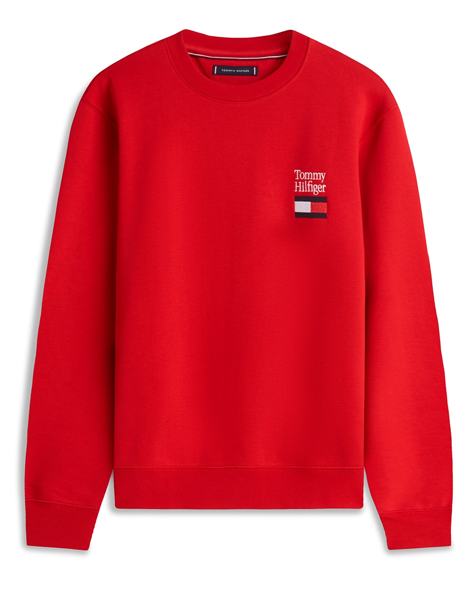 Sweatshirt sem Capuz nem Fecho de Correr Vermelho-4