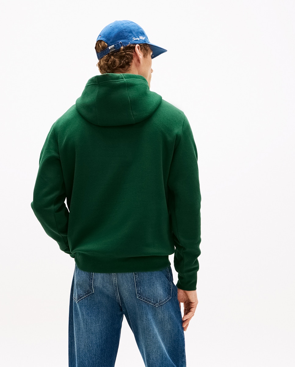 Sweatshirt com Capuz e sem Fecho de Correr Verde-escuro-2
