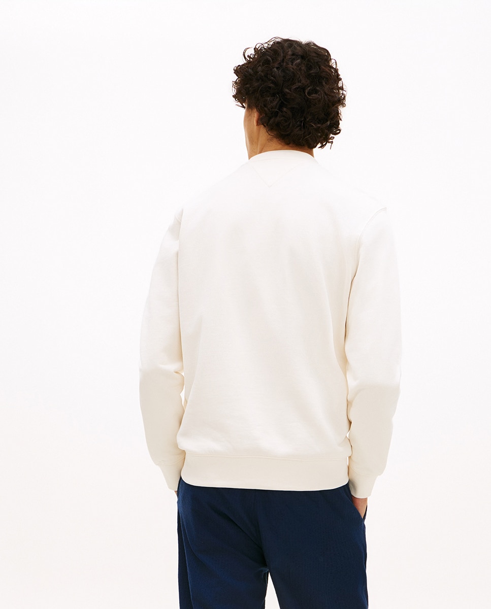 Sweatshirt sem Capuz nem Fecho de Correr Branco-2