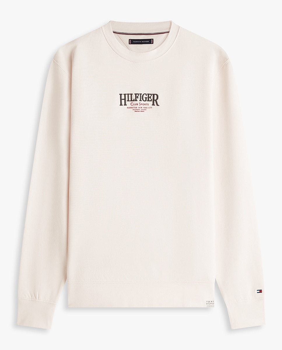 Sweatshirt sem Capuz nem Fecho de Correr Branco-4
