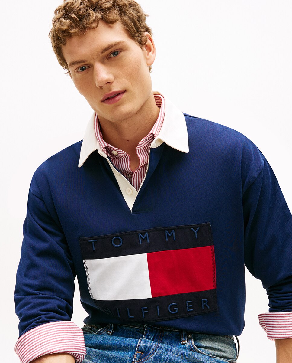 Sweatshirt Tipo Polo Rugby Azul-marinho-3