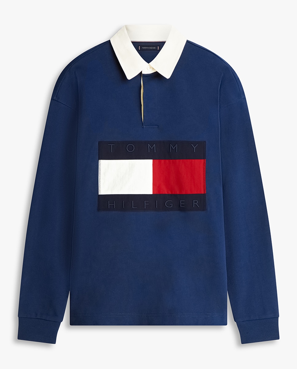 Sweatshirt Tipo Polo Rugby Azul-marinho-4