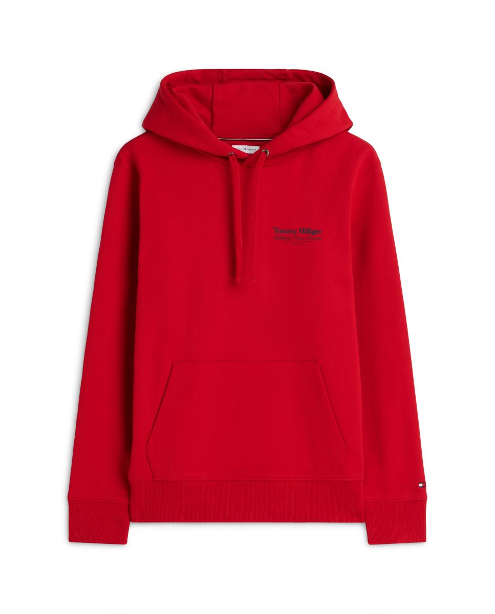 Sweatshirt com Capuz e Branding Impresso Vermelho-4