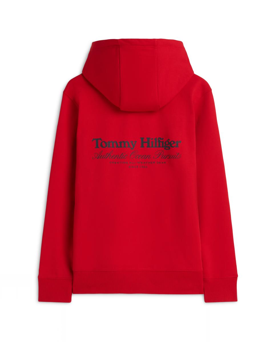 Sweatshirt com Capuz e Branding Impresso Vermelho-5