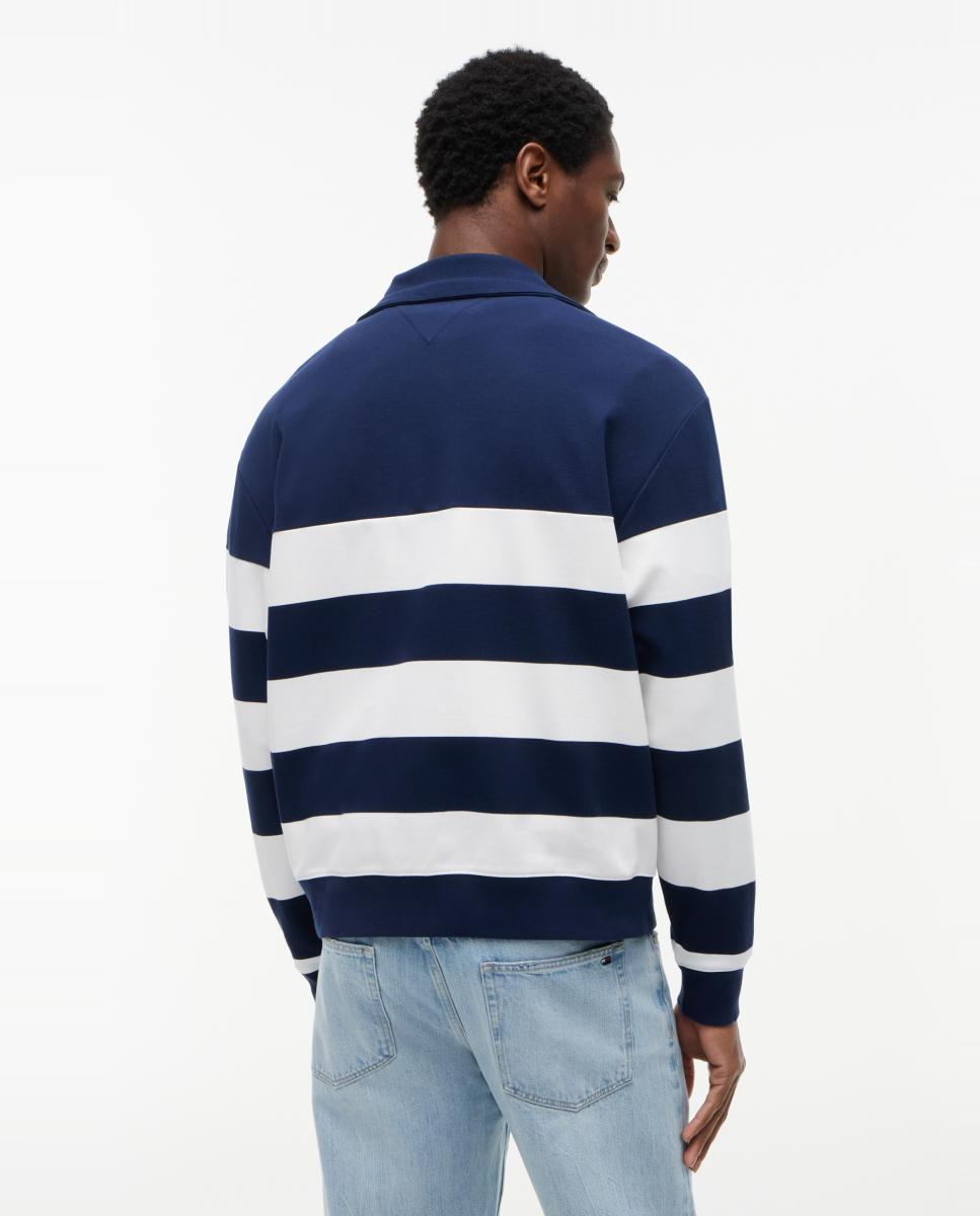 Sweatshirt Estampada com Meio Fecho de Correr Azul-marinho-2