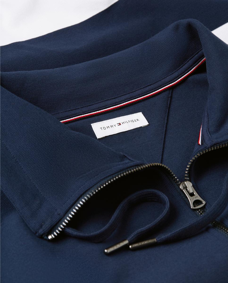 Sweatshirt Estampada com Meio Fecho de Correr Azul-marinho-6
