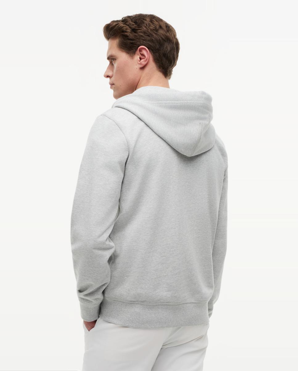 Sweatshirt com Fecho de Correr e Capuz Cinzento-2