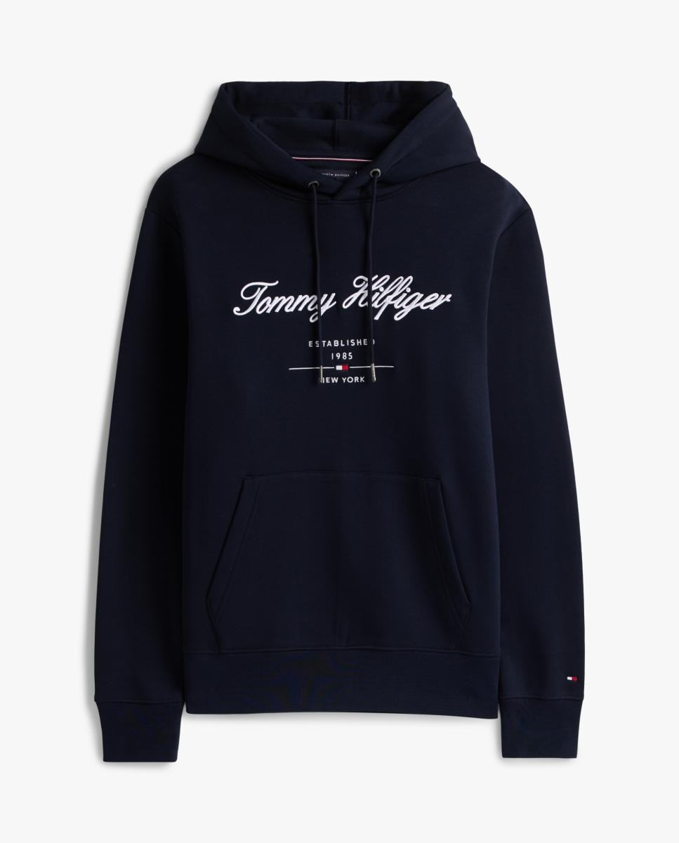 Sweatshirt com Capuz e Branding Bordado Azul-marinho-4
