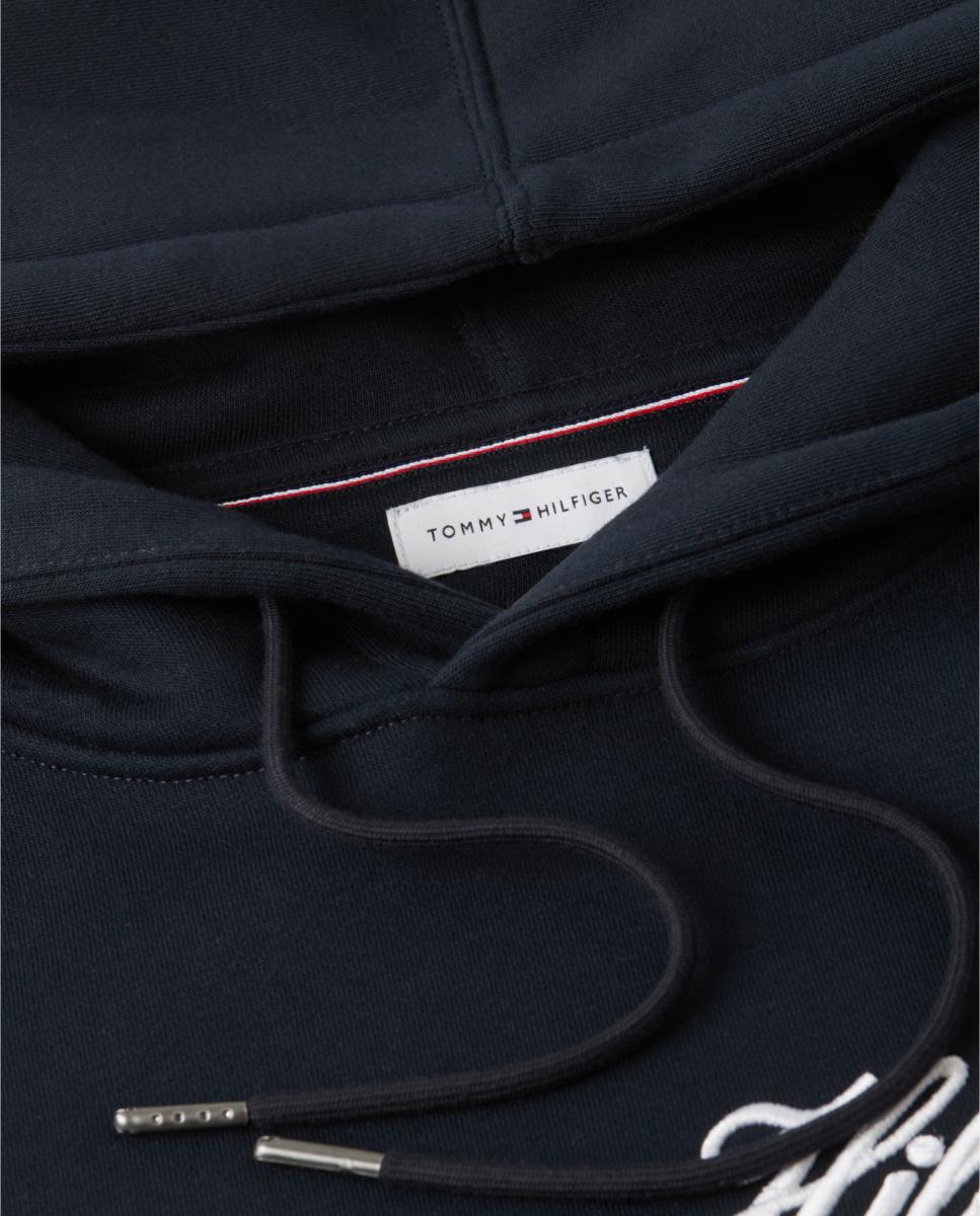 Sweatshirt com Capuz e Branding Bordado Azul-marinho-6