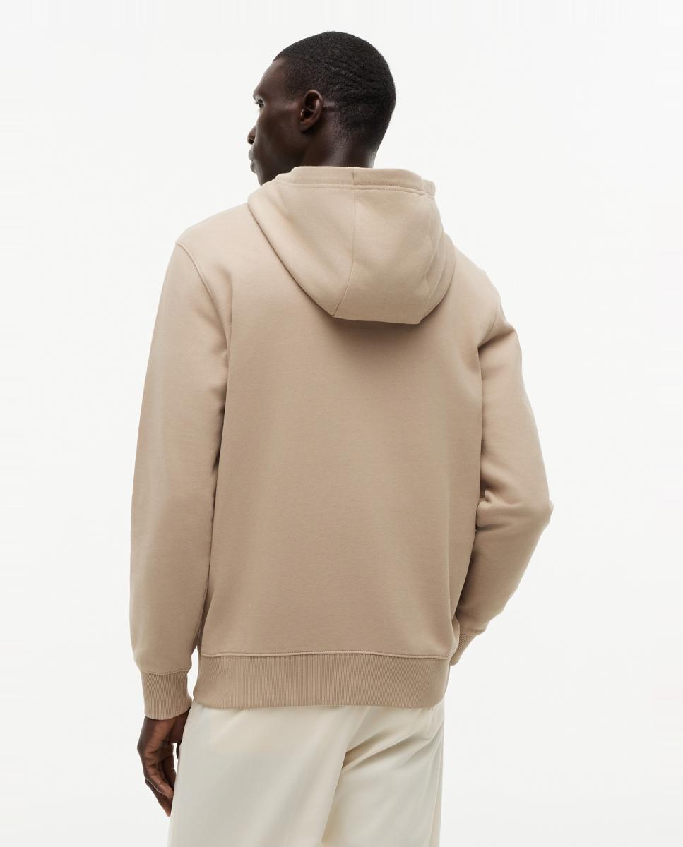Sweatshirt Básica com Capuz Bege-2