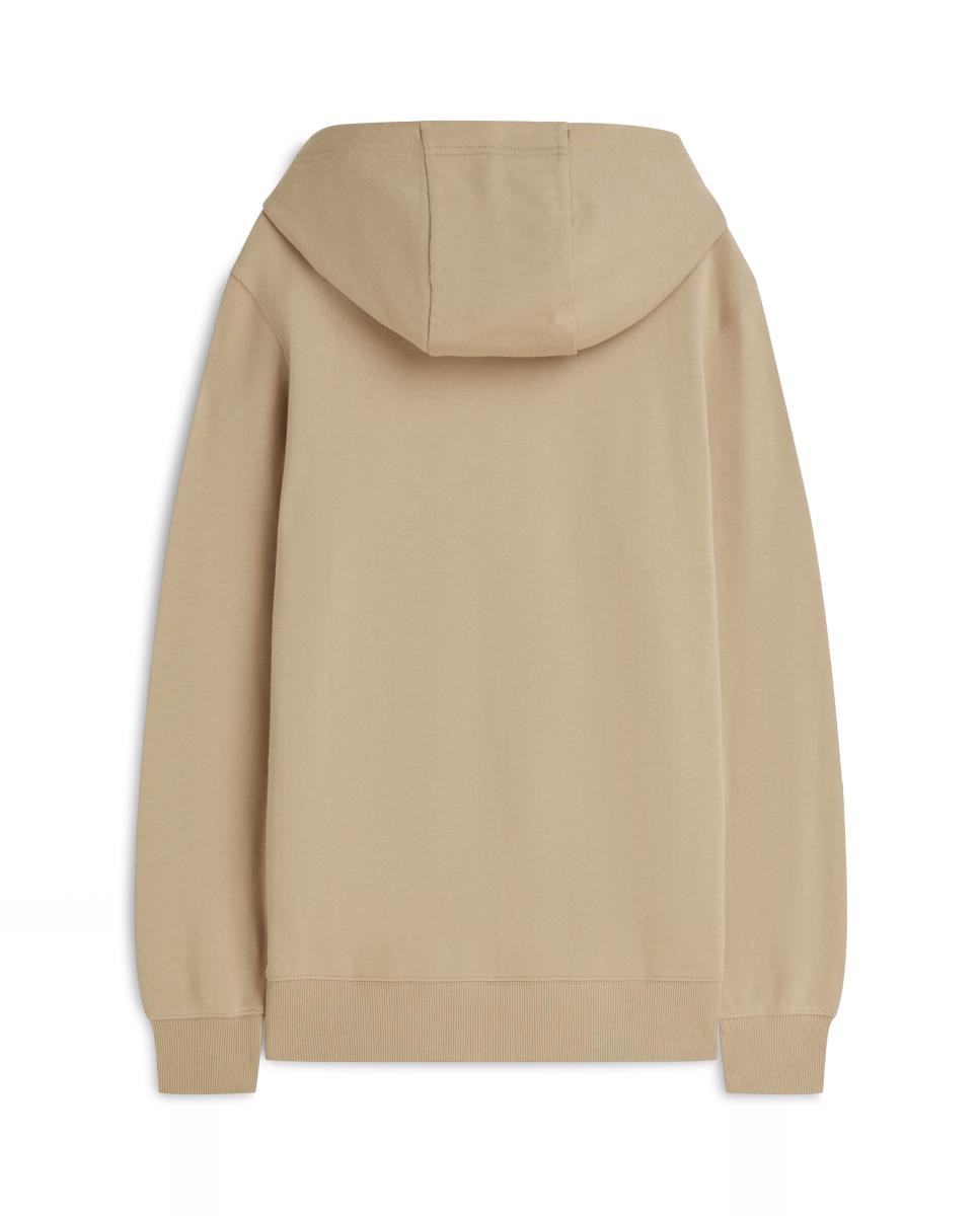 Sweatshirt Básica com Capuz Bege-5