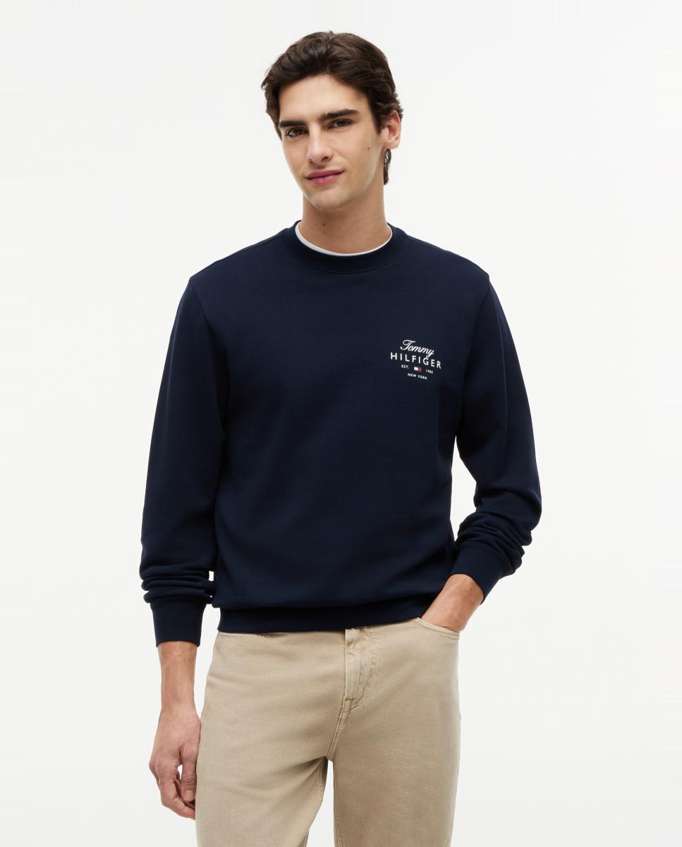 Sudadera de caballero con cuello redondo - Tommy Hilfiger - Azul marino Azul marino-1