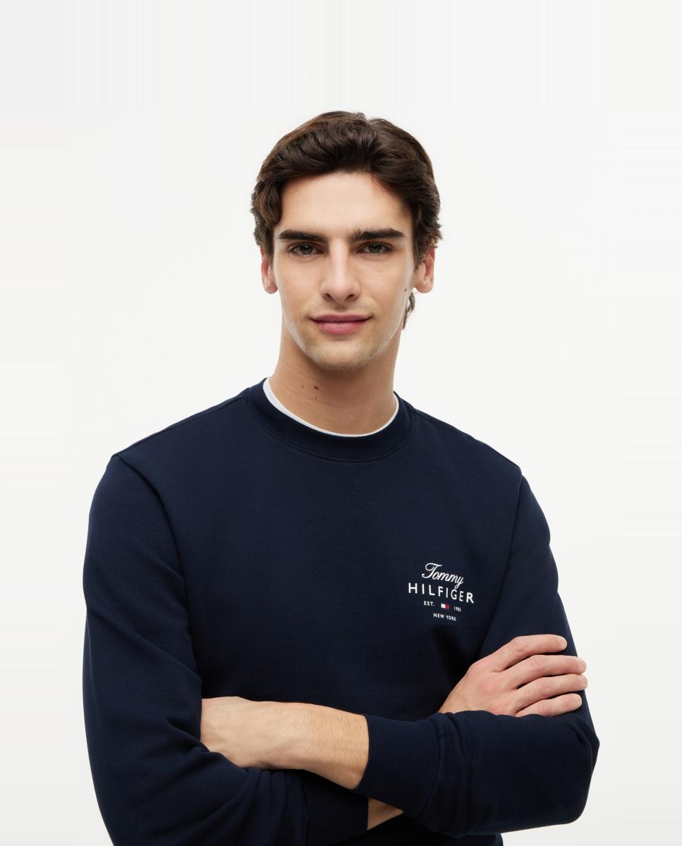 Sudadera de caballero con cuello redondo - Tommy Hilfiger - Azul marino Azul marino-3