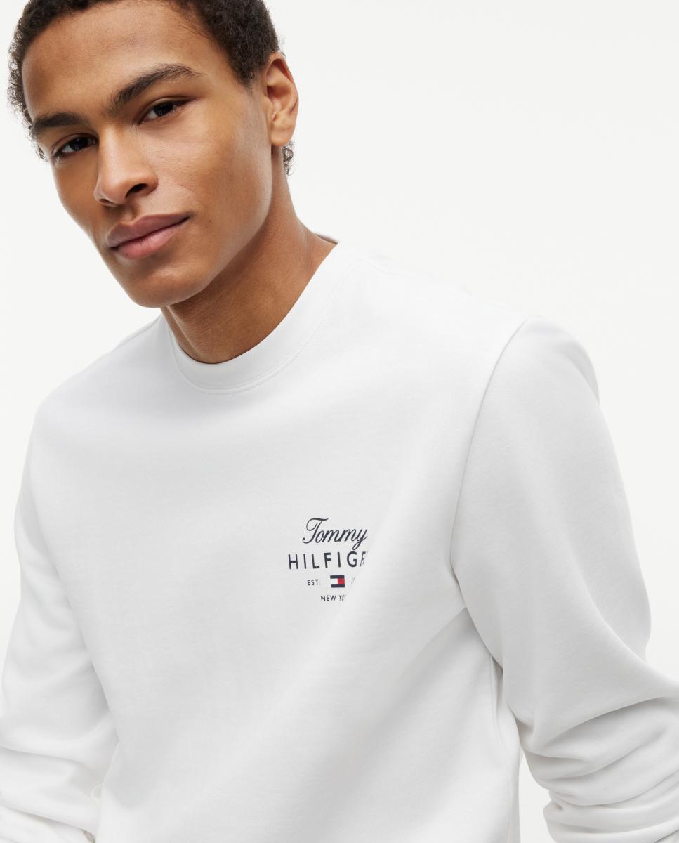 Sweatshirt com Gola Redonda Branco-3