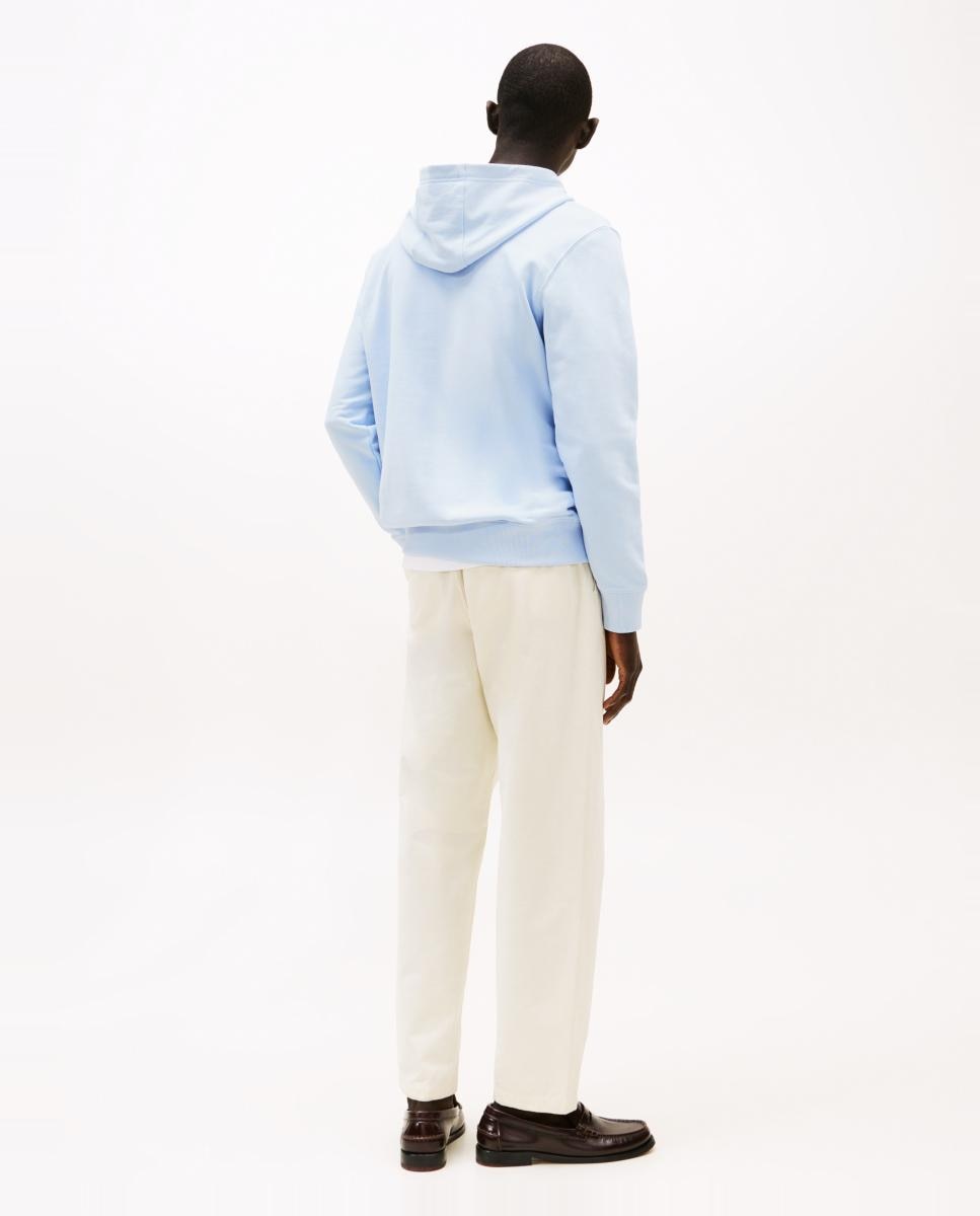 Sweatshirt Básica com Capuz Azul-celeste-2