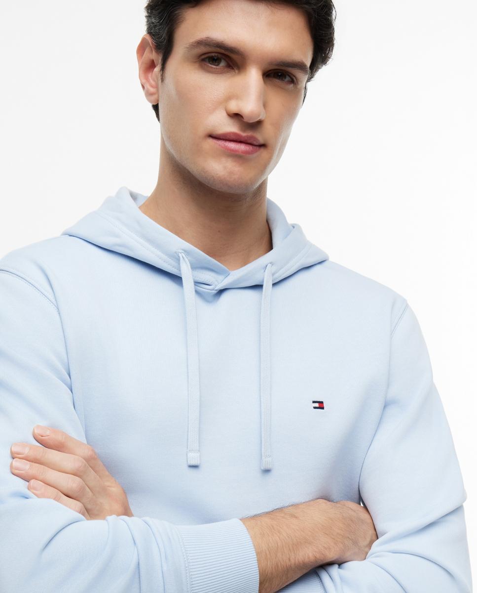 Sweatshirt Básica com Capuz Azul-celeste-3