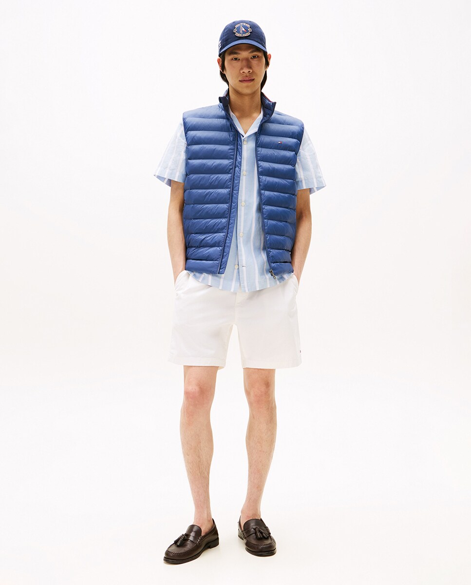 Colete Acolchoado com Fecho de Correr e Bolsos Laterais Azul-índigo-6